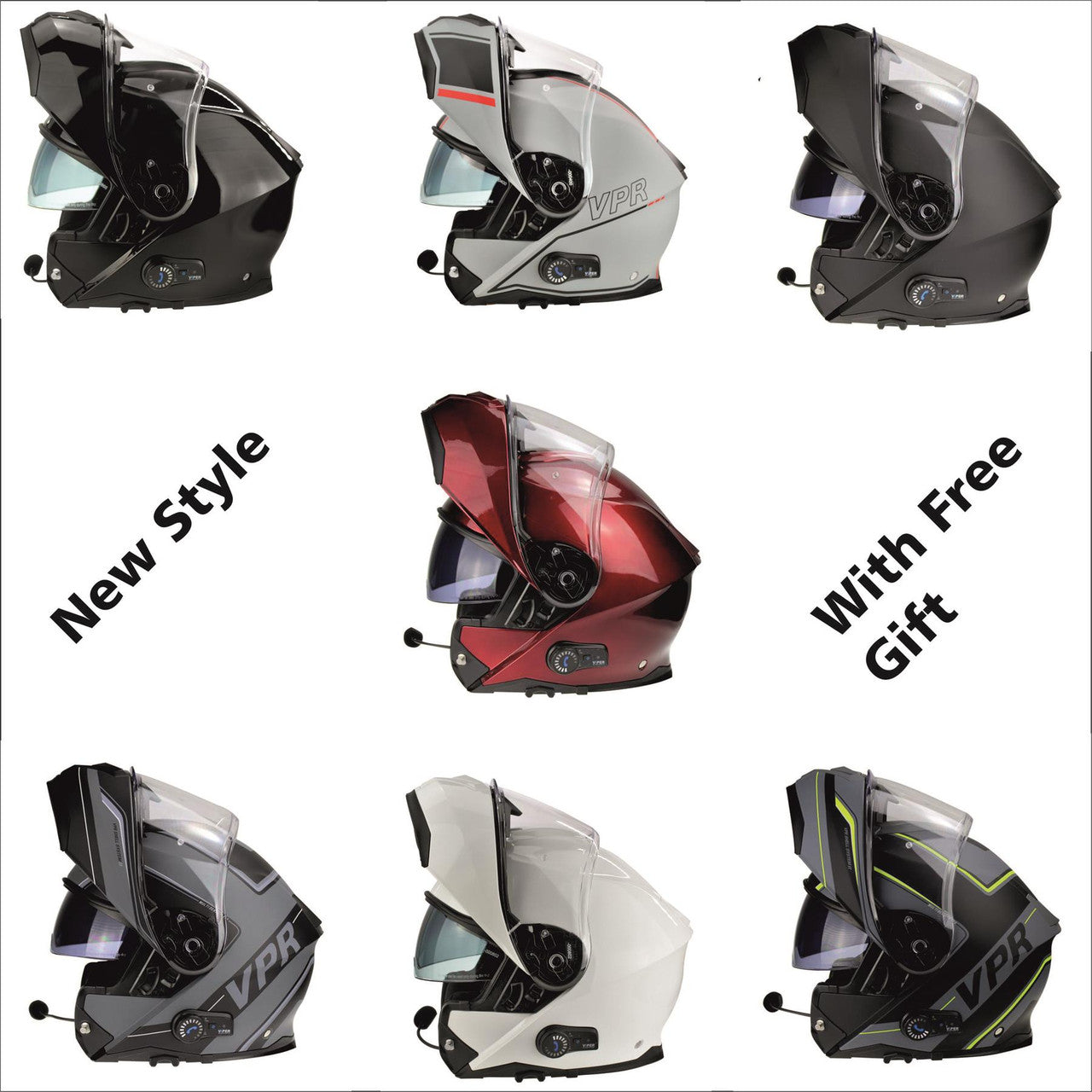 Viper RSV191 Blinc Bluetooth 3.0 Flip Up Modular Motorcycle Helmet-Win Impex Moto