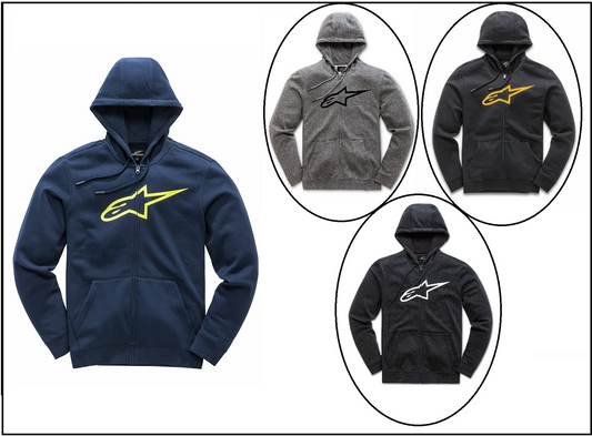 ALPINESTARS AGELESS LI FLEECE MEN'S MOTORCYCLE MOTORBIKE HOODIE ZIPUP HOODIE-Win Impex Moto