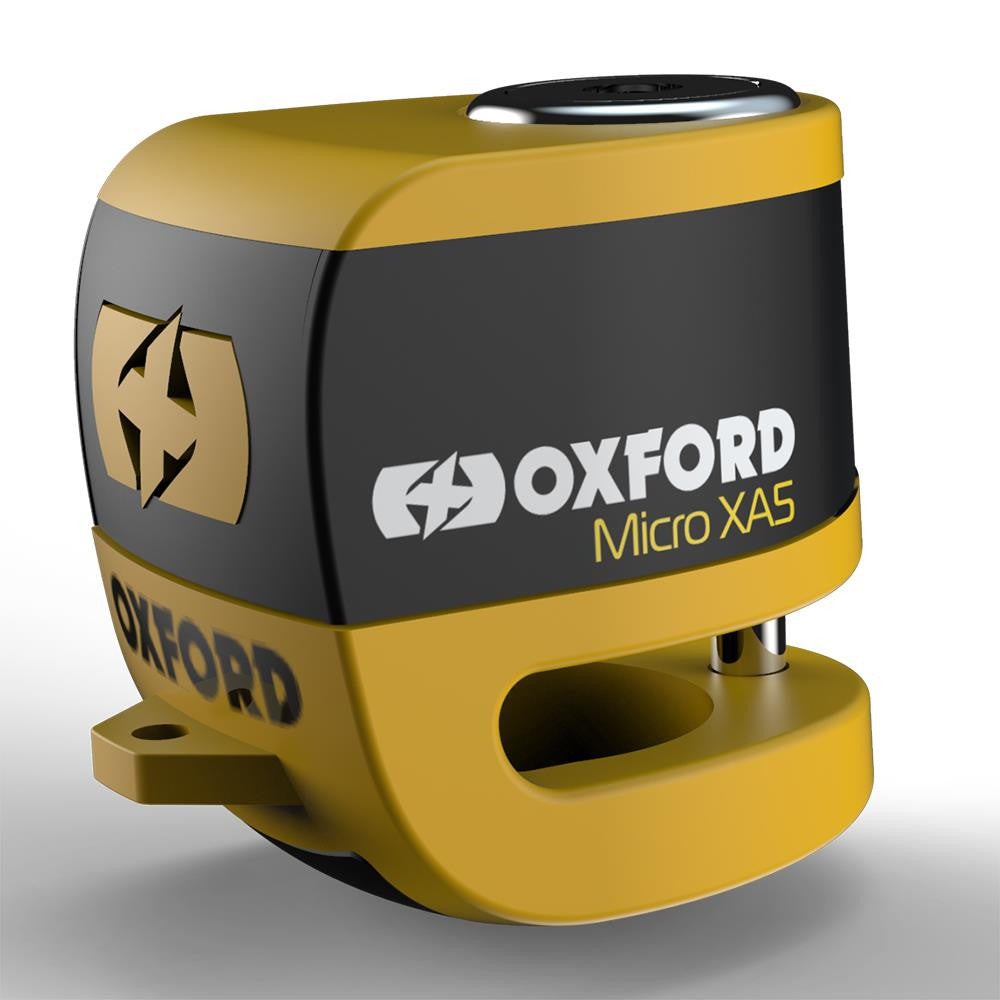 Oxford Micro XA5 Alarm Disc Lock Yellow/Black-Win Impex Moto