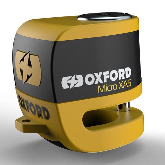 Oxford Micro XA5 Alarm Disc Lock Yellow/Black-Win Impex Moto