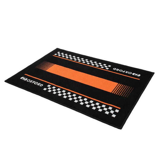 Oxford Pitlane Orange Motorcycle Door Mat 90 x 60cm-Win Impex Moto