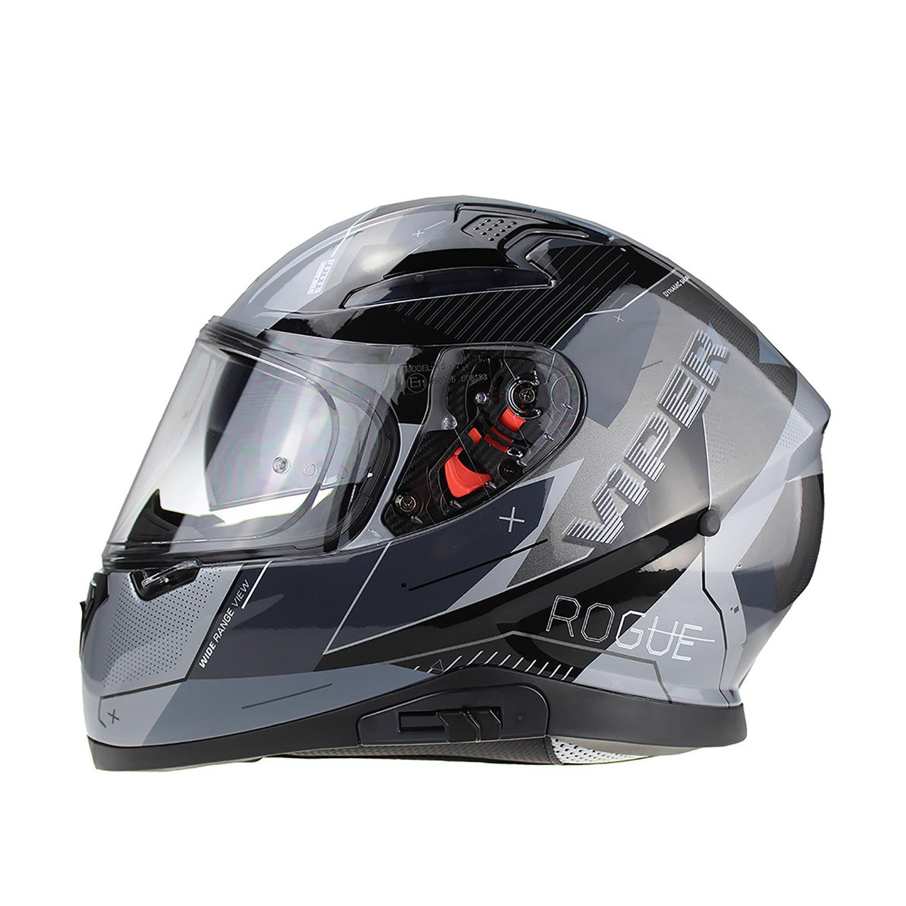 VIPER RSV95 ROGUE BLACK GREY FULL FACE STREET MOTORBIKE MOTORCYCLE HELMET UK-Win Impex Moto